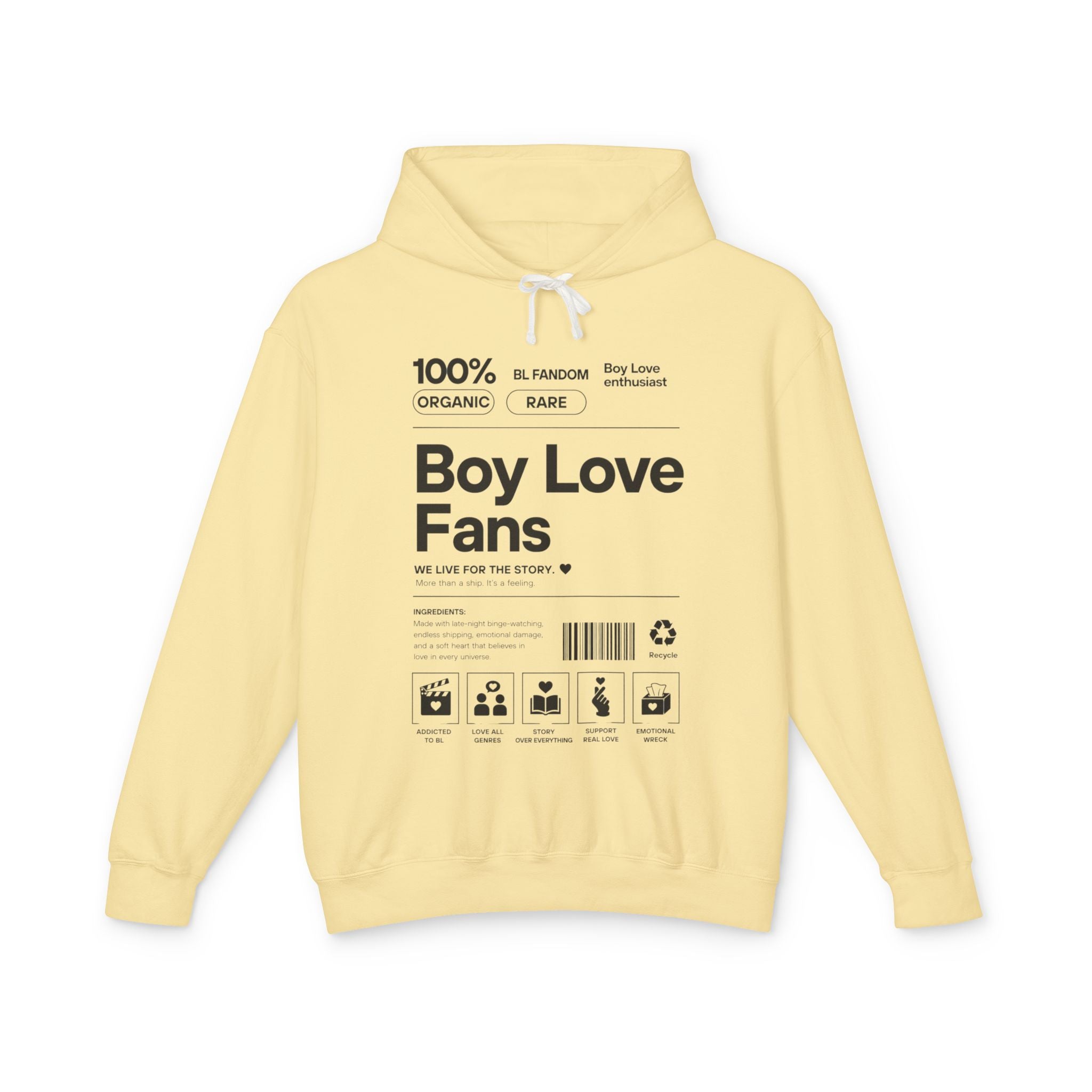 Boy Love Fans Hoodie | BL Fandom Streetwear, Anime Aesthetic, Minimalist Fujoshi