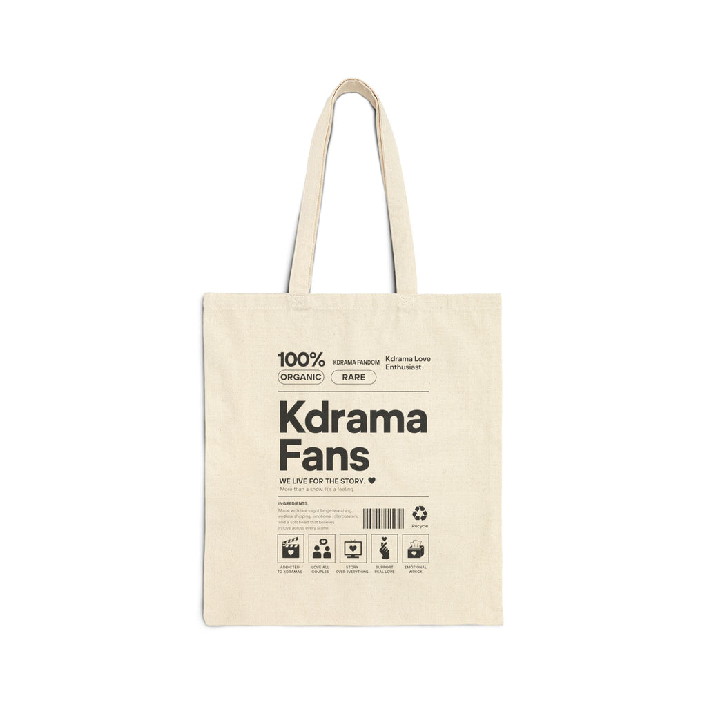 K-Drama Fans Typography Tote Bag | Korean Drama Canvas Tote