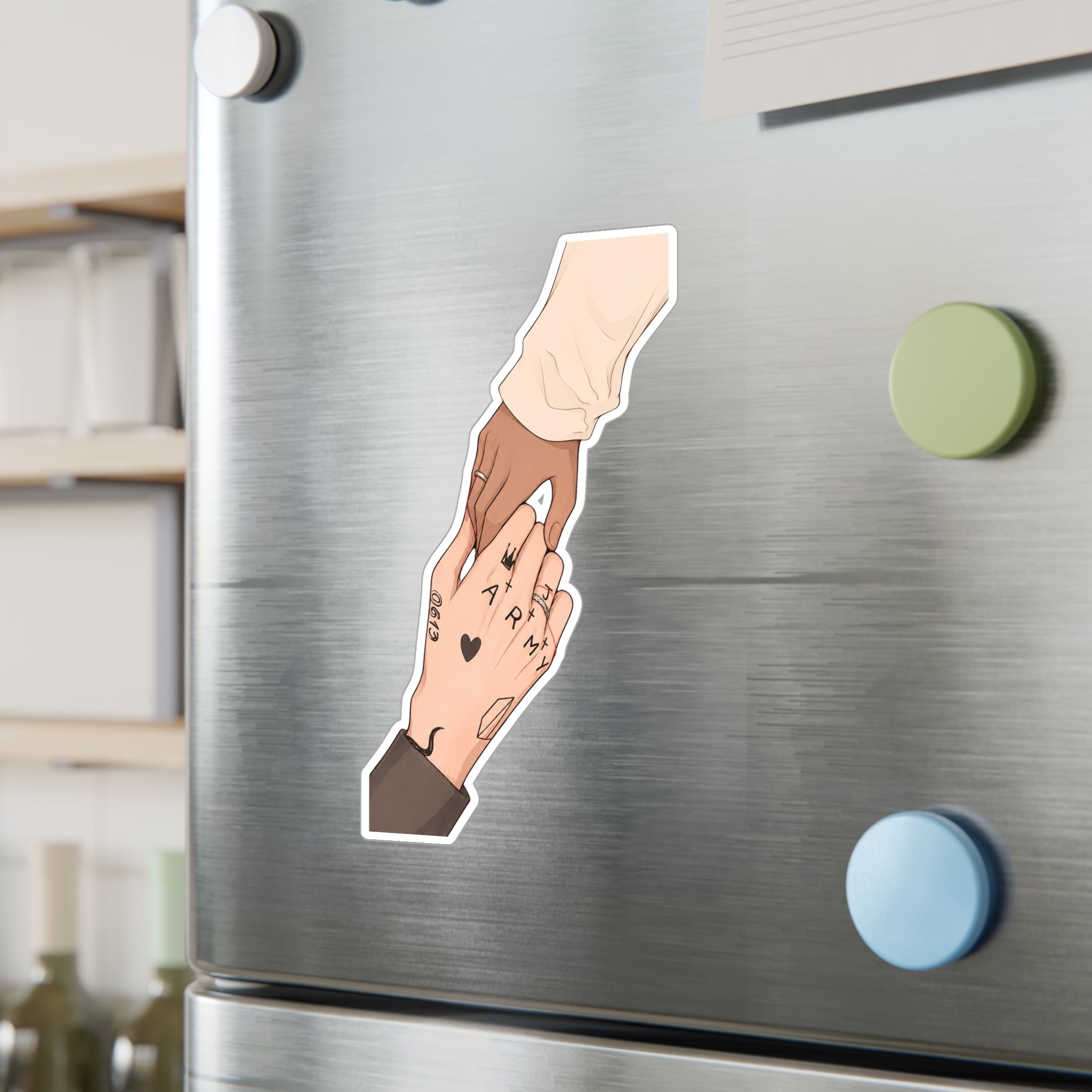 Jungkook Hands Tattoo Holding ARMY Hand Sticker Kiss-Cut Vinyl Decal