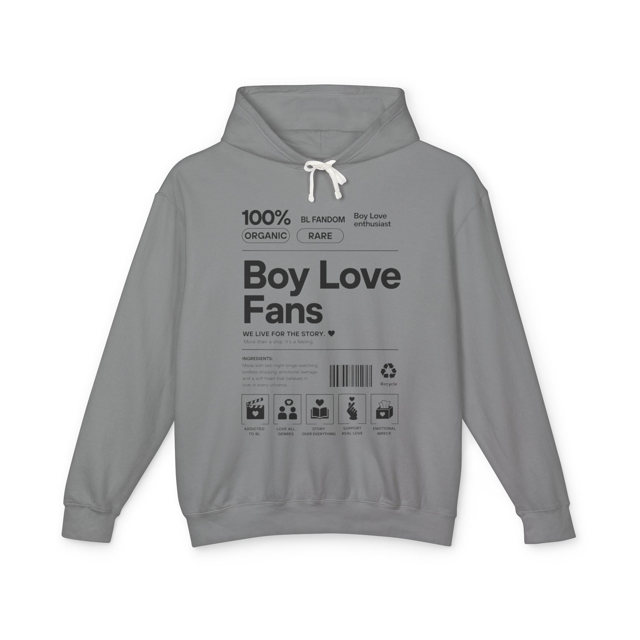 Boy Love Fans Hoodie | BL Fandom Streetwear, Anime Aesthetic, Minimalist Fujoshi