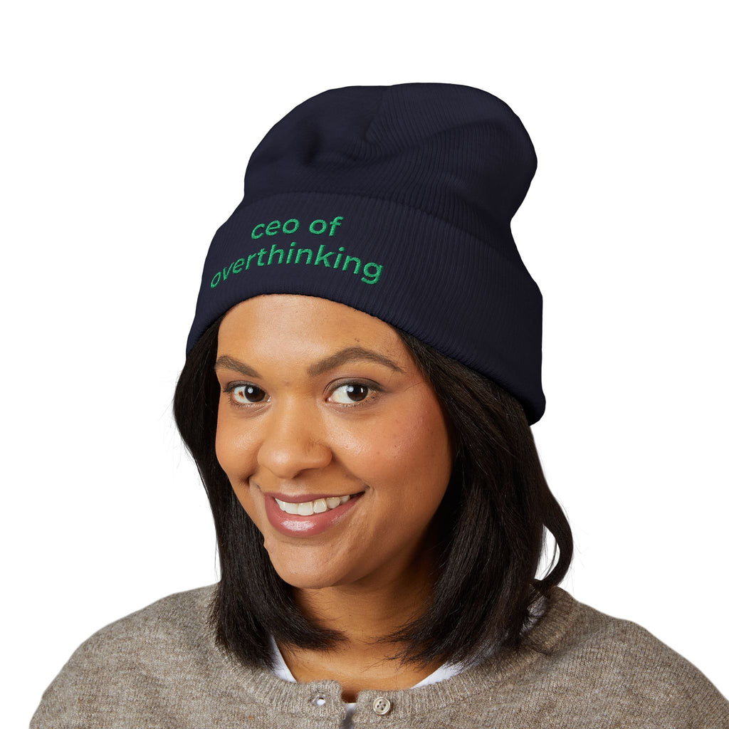 CEO of Overthinking Embroidered Funny beanie