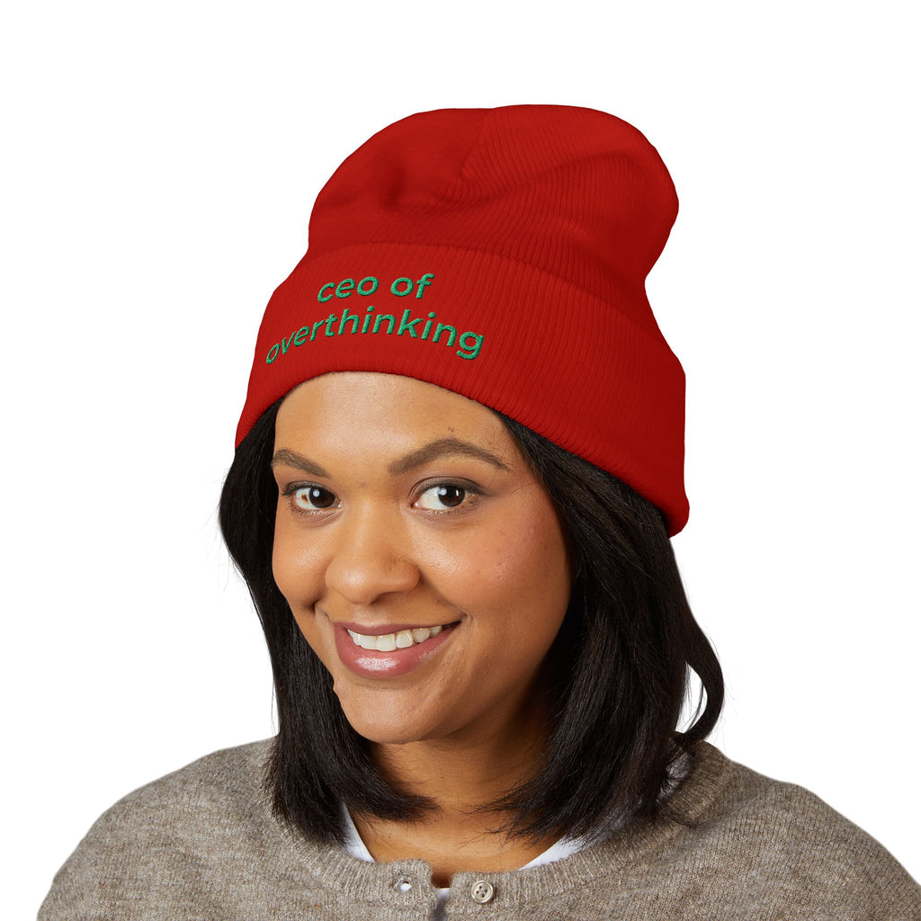 CEO of Overthinking Embroidered Funny beanie