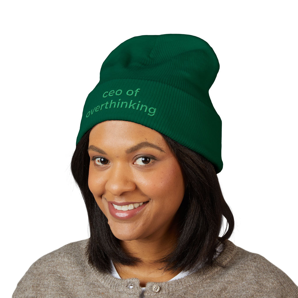 CEO of Overthinking Embroidered Funny beanie