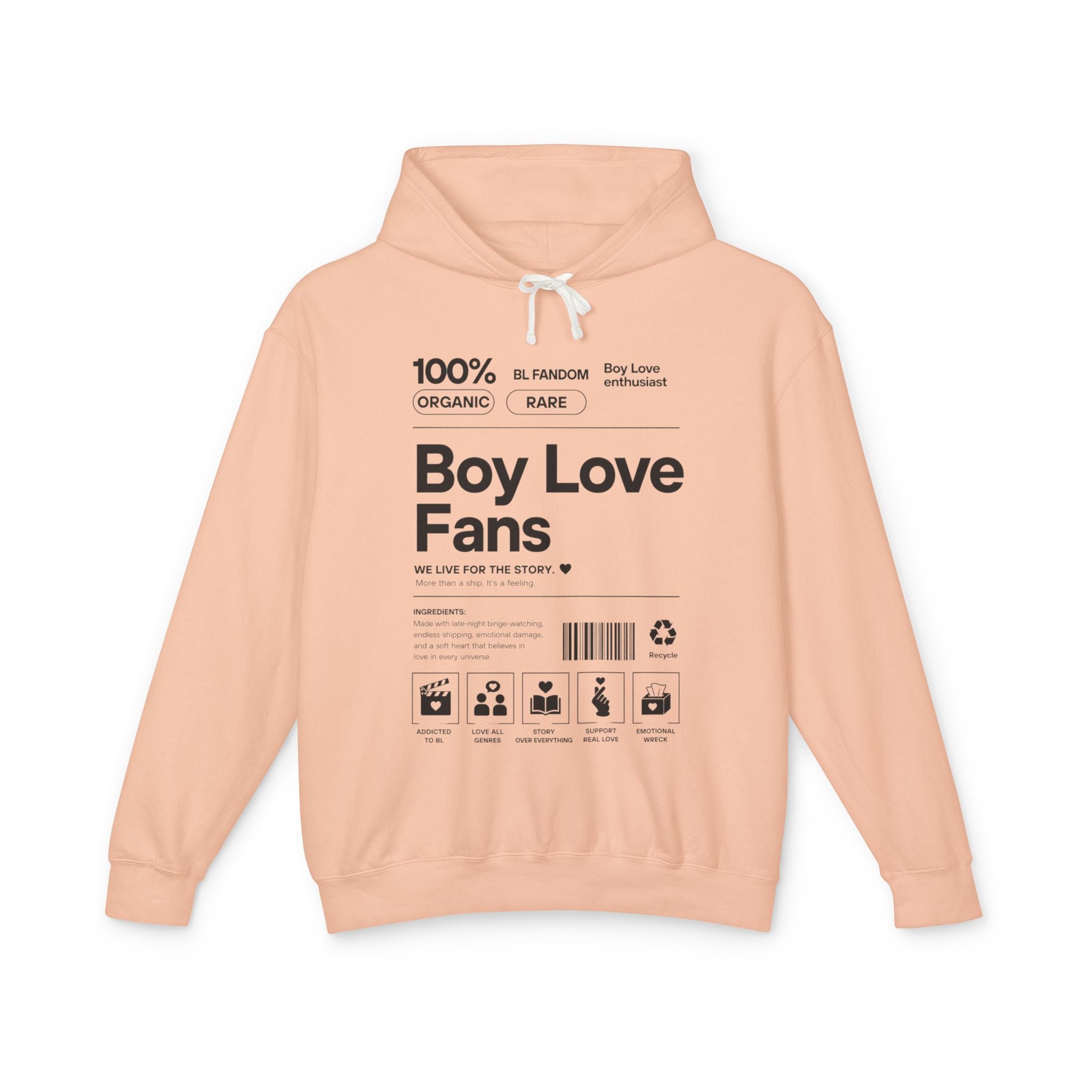 Boy Love Fans Hoodie | BL Fandom Streetwear, Anime Aesthetic, Minimalist Fujoshi