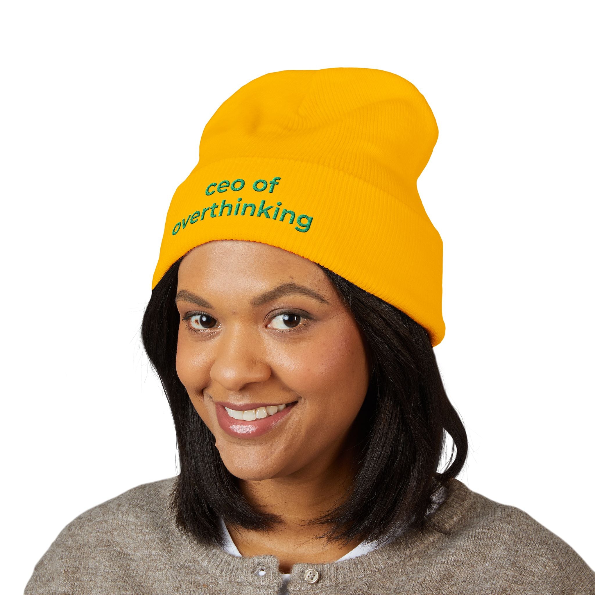 CEO of Overthinking Embroidered Funny beanie