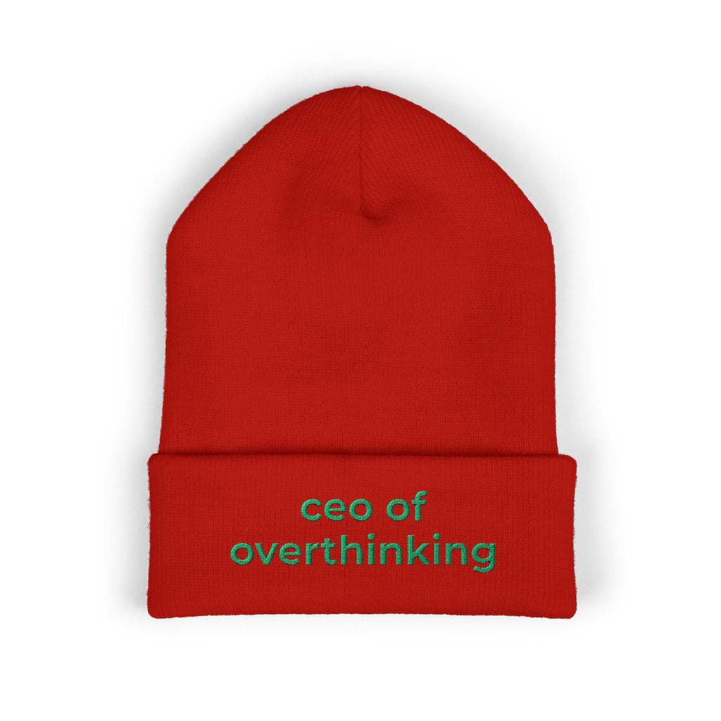 CEO of Overthinking Embroidered Funny beanie