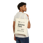 K-Drama Fans Typography Tote Bag | Korean Drama Canvas Tote
