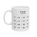 Learn Thai Alphabet Chart Ceramic Mug Thai Letters, Language Study Aesthetic