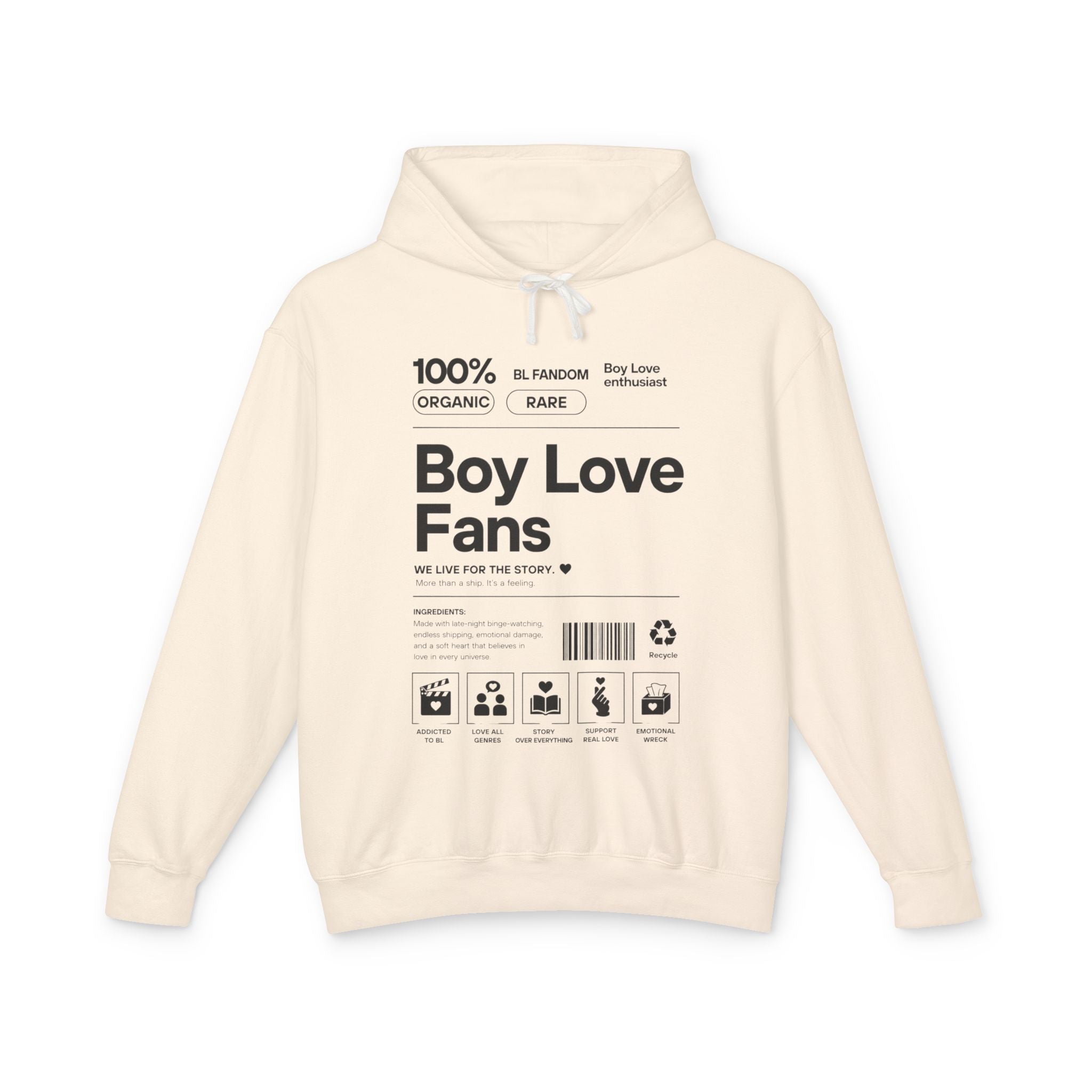 Boy Love Fans Hoodie | BL Fandom Streetwear, Anime Aesthetic, Minimalist Fujoshi