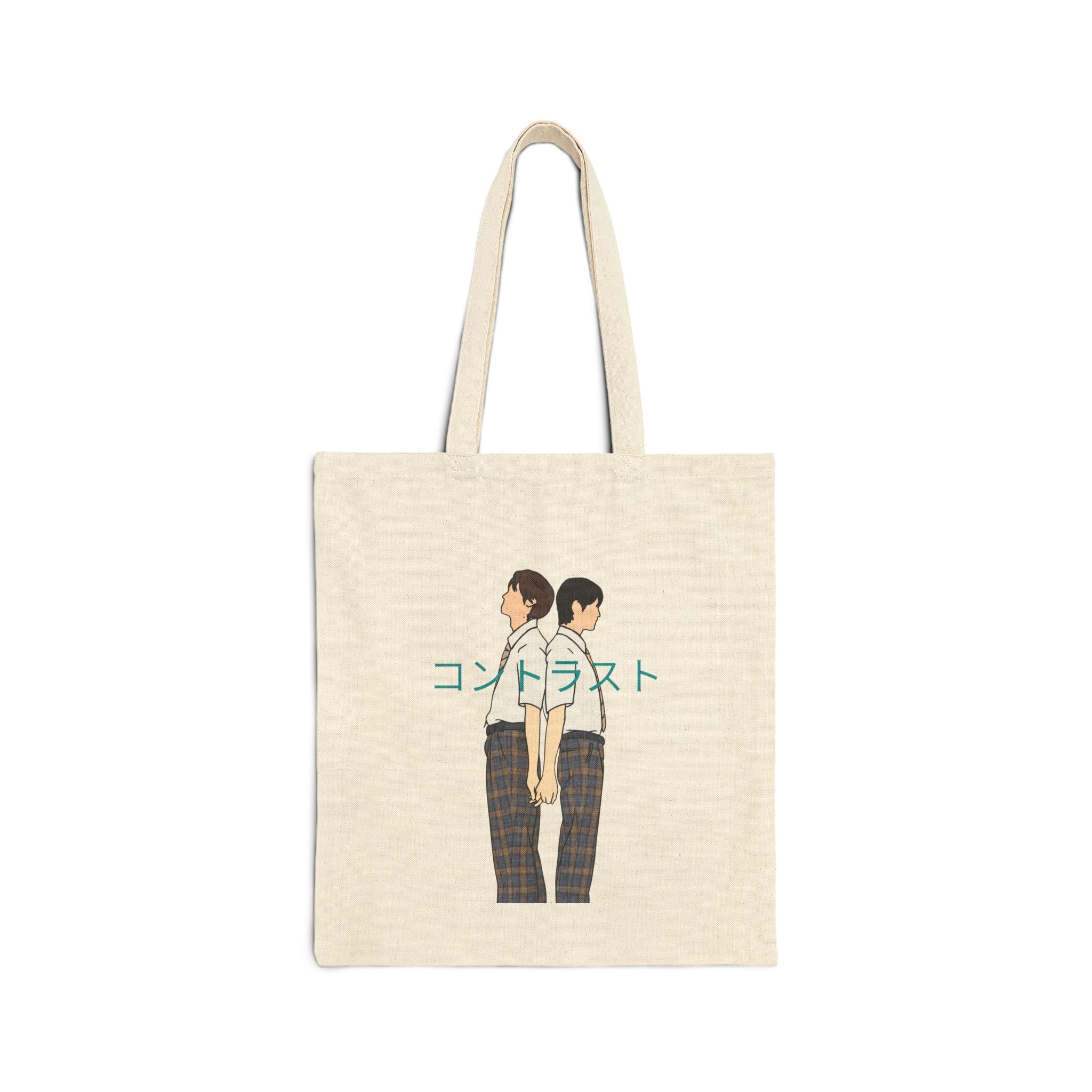 Contrast コントラストBL Drama Line Art Tote Bag | Luchi Haruhi & Akune Haruse Japanese BL Aesthetic