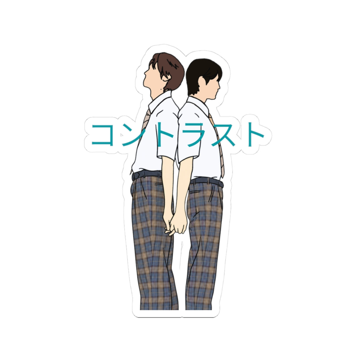 BL Drama Line Art Kiss-Cut Stickers | Luchi Haruhi & Akune Haruse, Japanese BL Aesthetic