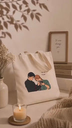 Pondphuwin Mee and Thee Thai BL Series sticker design Tote Bag | GMMTV characters